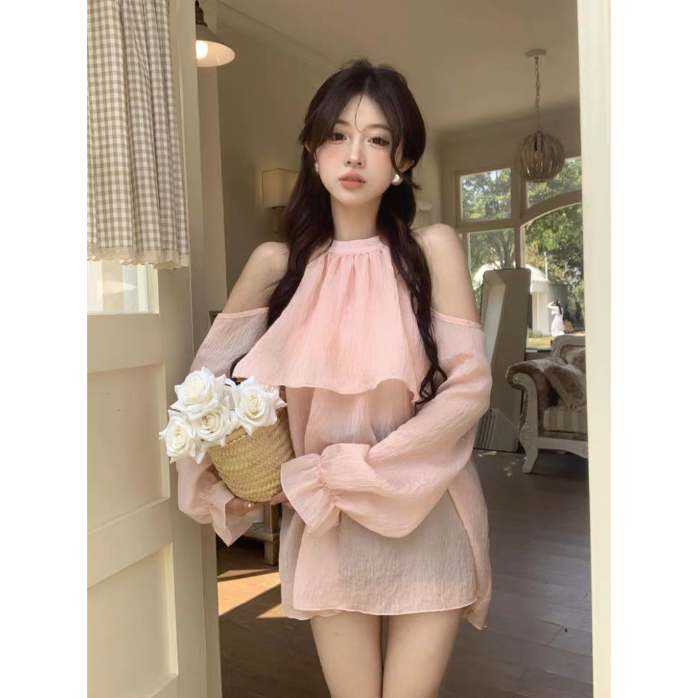 Váy tiểu thư cổ yếm dáng babydoll xếp tầng dễ thương chất vải voan tơ mềm cao cấp Deliz ChouChou | BigBuy360 - bigbuy360.vn