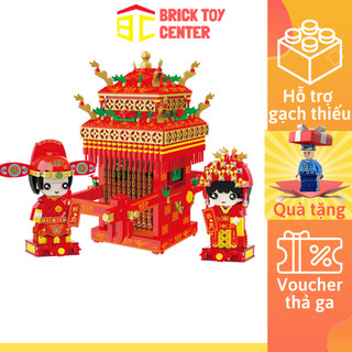 Đồ chơi mô hình quà tặng người yêu Balody 20032-20034 đám cưới truyền thống cô dâu chú rể quà tặng Valentine