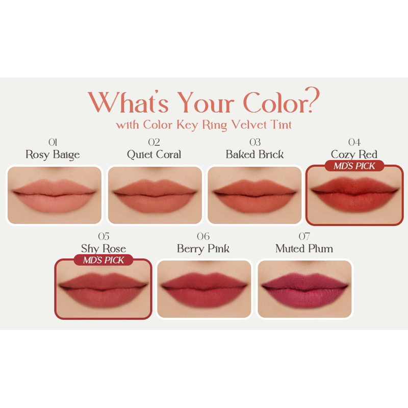 Son Kem Lì Im Meme Color Key Ring Velvet Tint