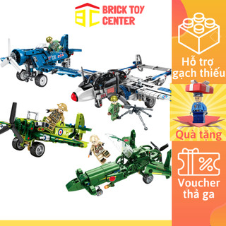 Bộ mô hình máy bay chiến đấu cánh quạt đồ chơi lắp ghép giá rẻ Sembo block chủ đề quân sự WWII