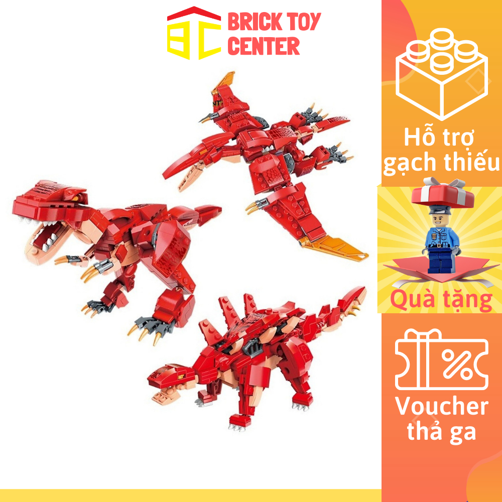 Đồ chơi lắp ráp mô hình khủng long 3 trong 1 khủng long bạo chúa thằn lằn sấm khủng long gai 287 chi tiết