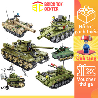 Xe tăng xe bọc thép xe chiến đấu quân đội mô hình đồ chơi lắp ghép 300+ chi tiết