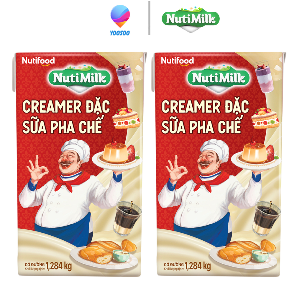 Combo 02 hộp Creamer đặc Sữa pha chế có đường Nuti 1284g - Thương Hiệu NUTIFOOD - YOOSOO MALL