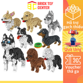 Đồ chơi lắp ráp 3d giá rẻ mô hình chó Husky, Teddy poodle Dachshund Golden Shepherd dog và nhiều mẫu khác (No box)
