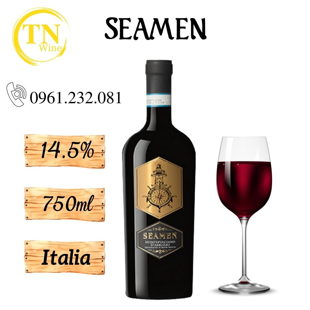Rượu vang Seamen, rượu vang đỏ tnwine nhập khẩu nguyên chai từ ý
