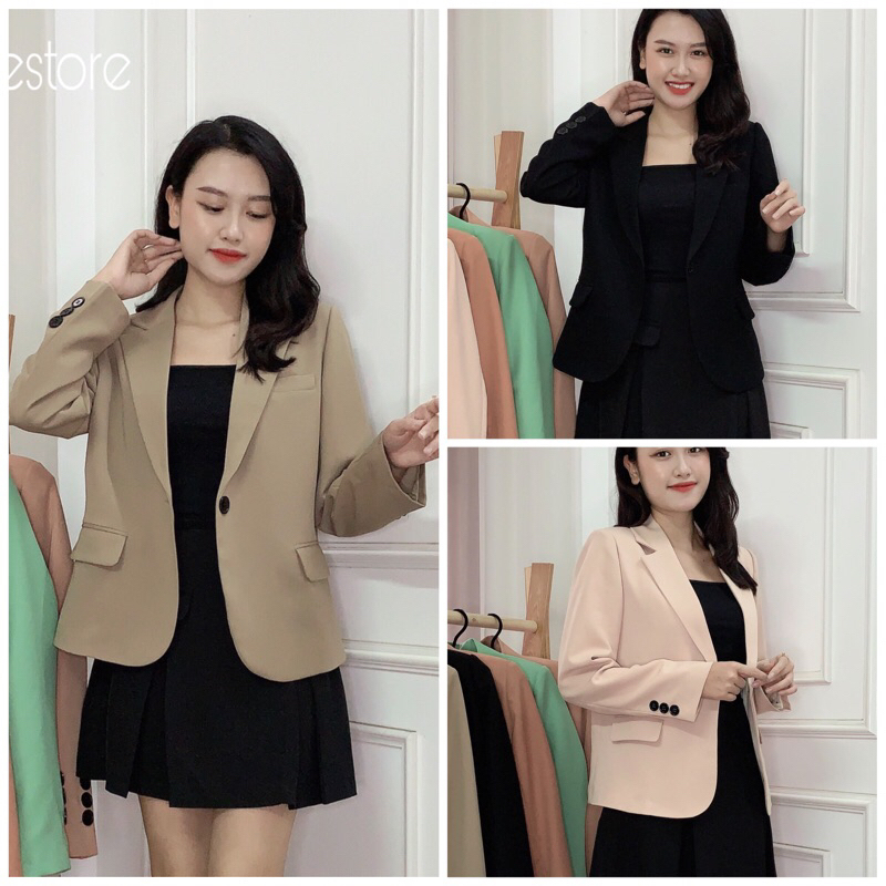 Áo khoác Blazer nữ dáng lỡ 2 lớp-Premium |BLUE