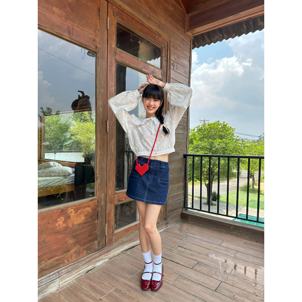 Áo kiểu tay dài cổ sen viền bèo CAROL TOP