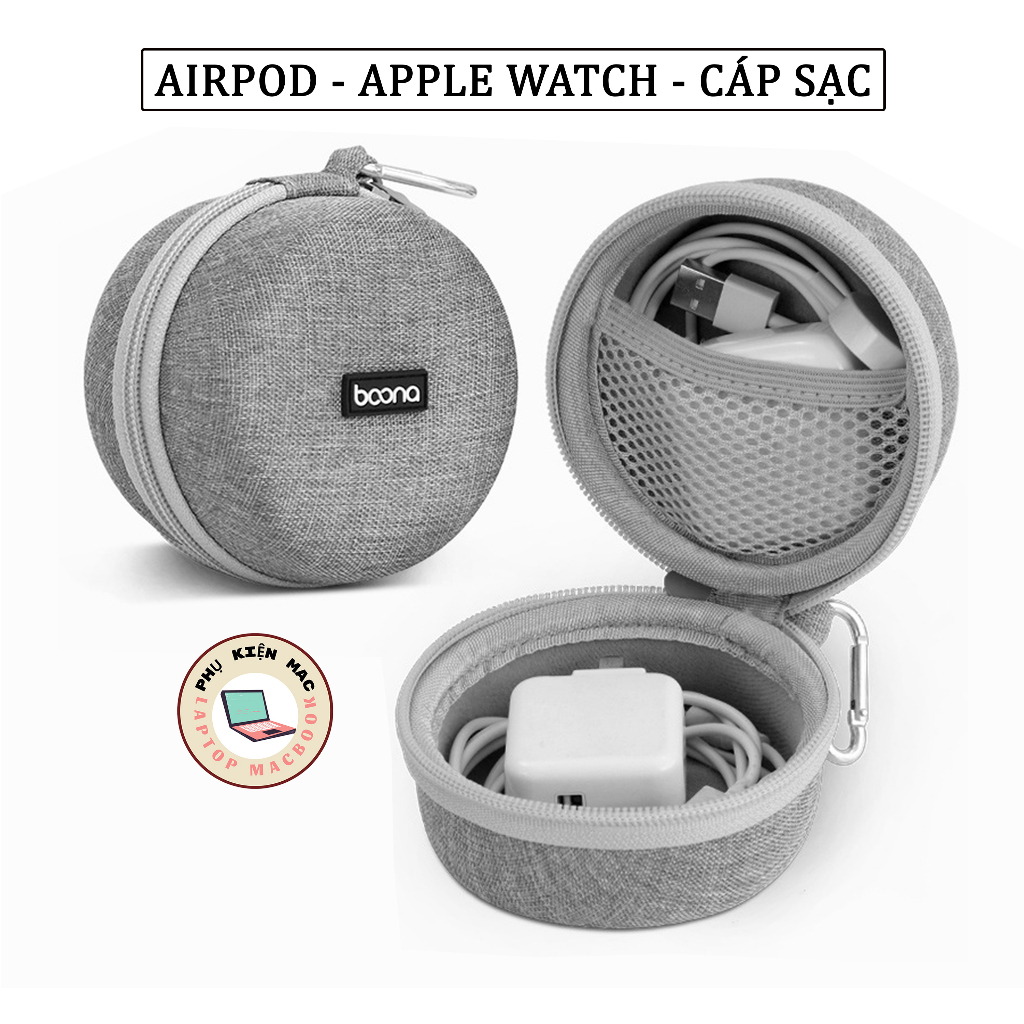 Hộp Đựng Apple Watch Airpod, Cáp Sạc Điện Thoại, Phụ Kiện Công Nghệ Baona Phom Cứng