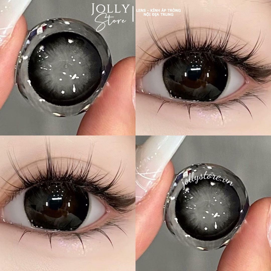 Lens LUNA EYES - Kính áp tròng Black 573 giãn to cận từ 0-6 độ JOLLY STORE