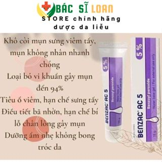 CHÍNH HÃNG Có Tem Benzac AC Benzoyl Peroxide Kem ngừa mụn Benzac AC