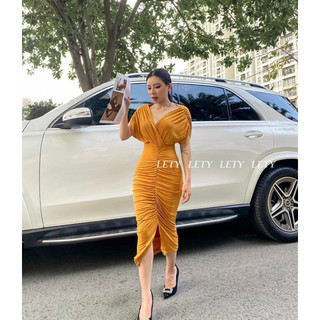(Order) Đầm thun body rút xẻ tà thái lan