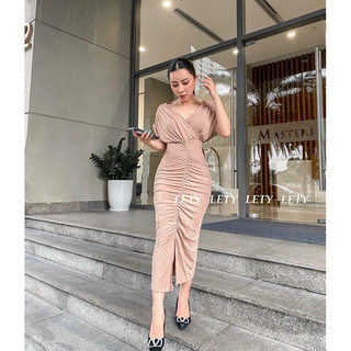 (Order) Đầm thun body rút xẻ tà thái lan