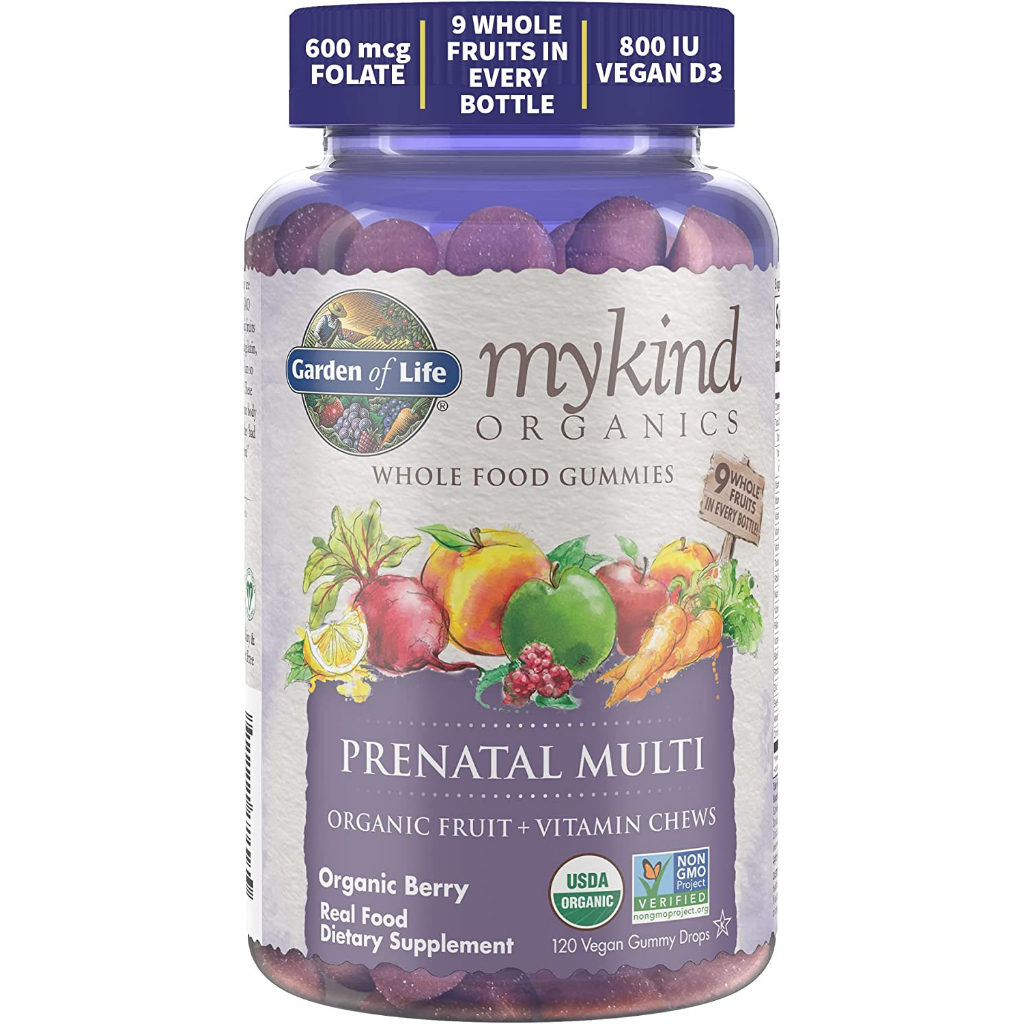 Kẹo Dẻo Viên Vitamin Cho Mẹ Bầu 120 Viên - Folate - Garden Of Life - Prenatal MultiVitamin Mykind Organic
