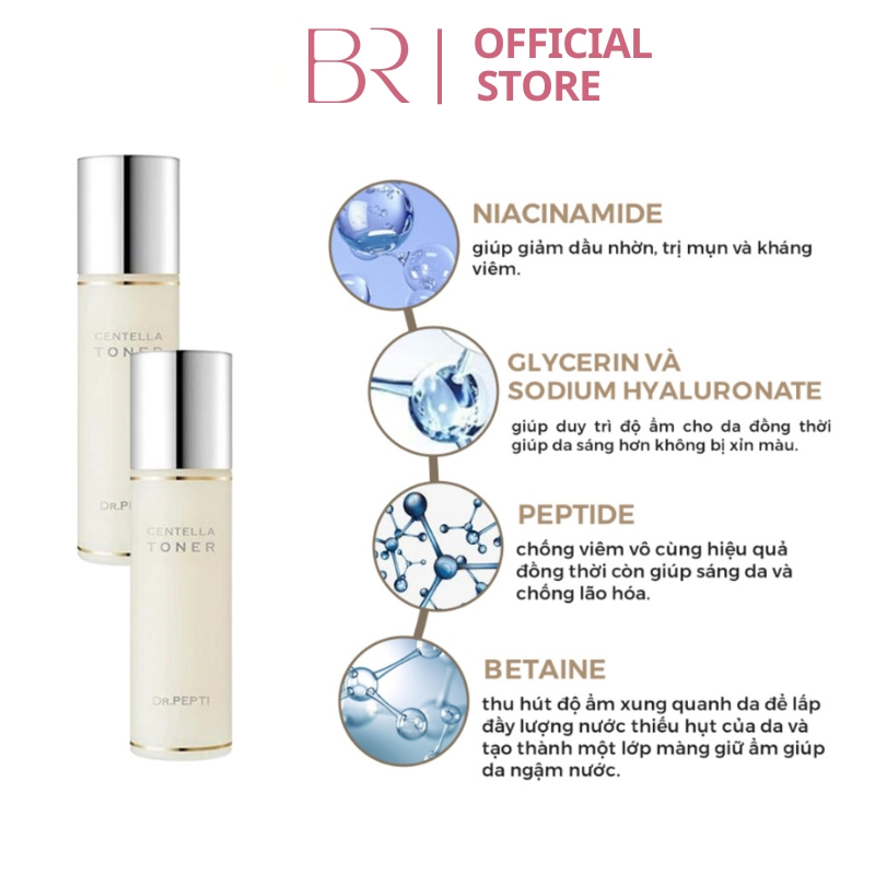 Nước Hoa Hồng Toner Dr.Pepti Centella Giúp Se Khít Lỗ Chân Lông, Dưỡng Da Căng Bóng Hàn Quốc 180ml | BigBuy360 - bigbuy360.vn