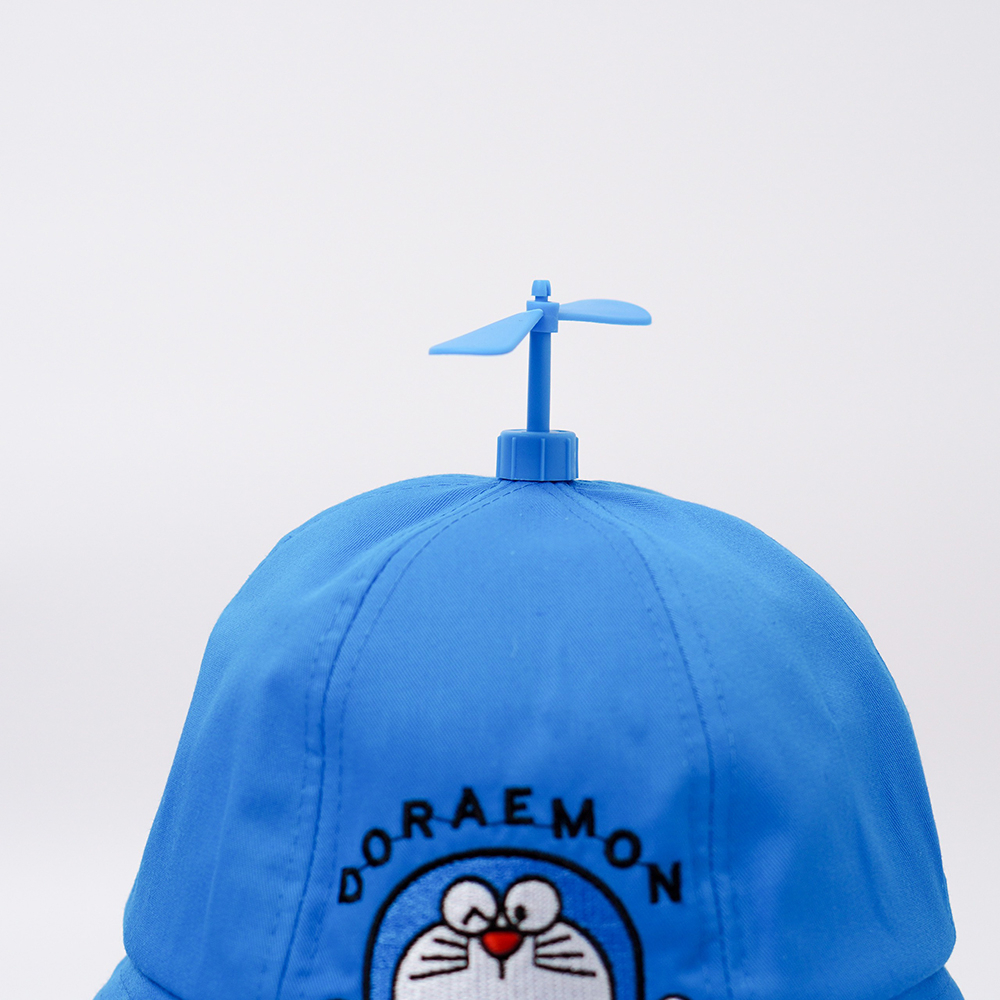 Mũ bucket NGƯỜI LỚN - TRẺ EM thêu chữ Doraemon có chong chóng quay đội đôi, đội cặp gia đình AH1797