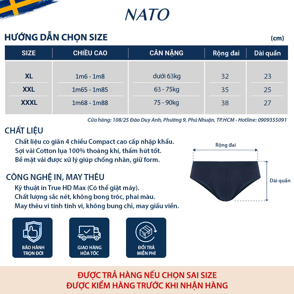 Quần Lót MODAL Nam Vải Cotton 100% Thun Lạnh Đơn Giản Cao Cấp Màu Đen Xám Trơn Mát Boxer Sịp Đùi Tam Giác Xì Lip Sì NATO