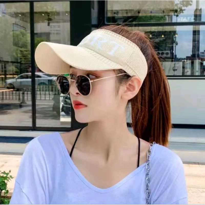 (bao đổi trả)Nón thể thao lưỡi trai nữ hở đầu 4 màu