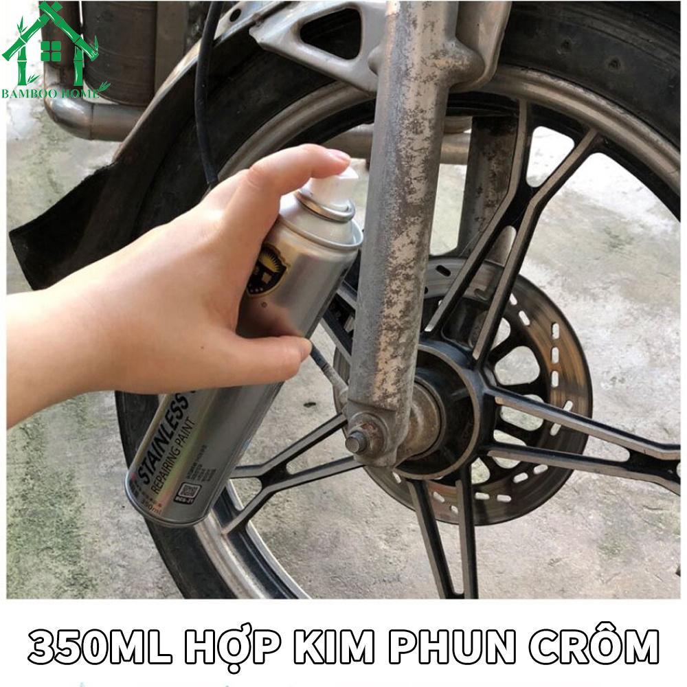 Sơn Bạc Mạ Crom Sơn Xịt Mạ Chrome Sáng Bóng 350ml - Chai Sơn Mạ Siêu Bóng - Bamboohome