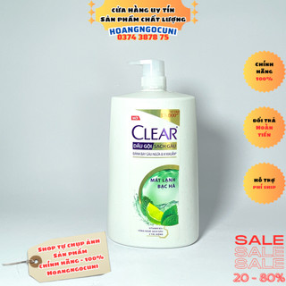 Dầu gội Clear mát lạnh bạc hà chai lớn có vòi 1.4kg dung tích lớn siêu tiết kiệm và chính hãng