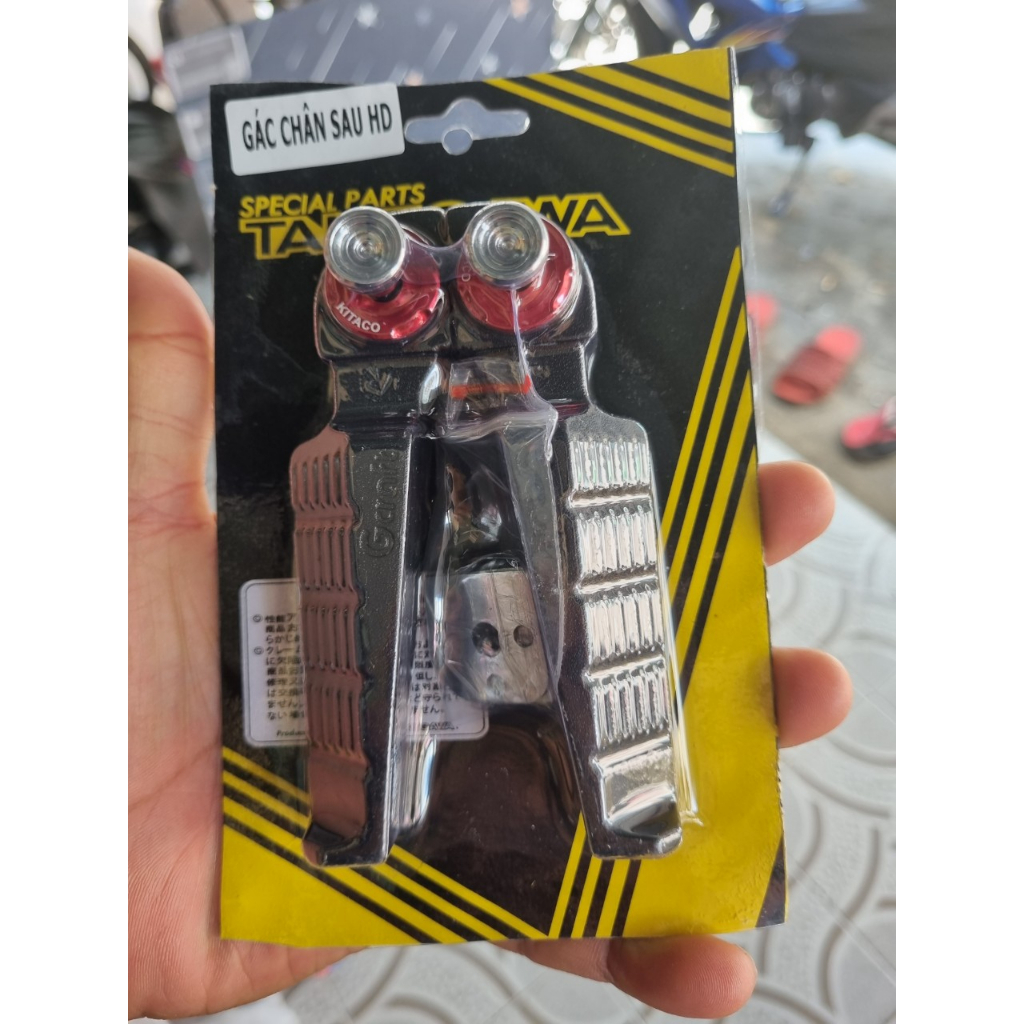 GÁC CHÂN SAU NHÔM VỸ mẫu takegawa màu bạc, tặng chốt salaza