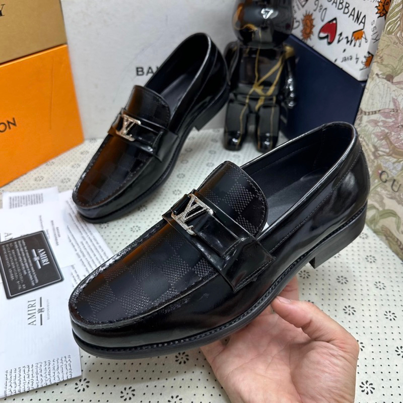 Giày LV da bóng đế phíp gỗ cao cấp hàng fullbox