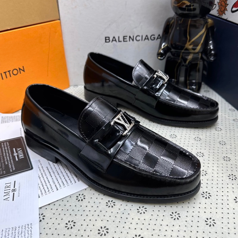 Giày LV da bóng đế phíp gỗ cao cấp hàng fullbox