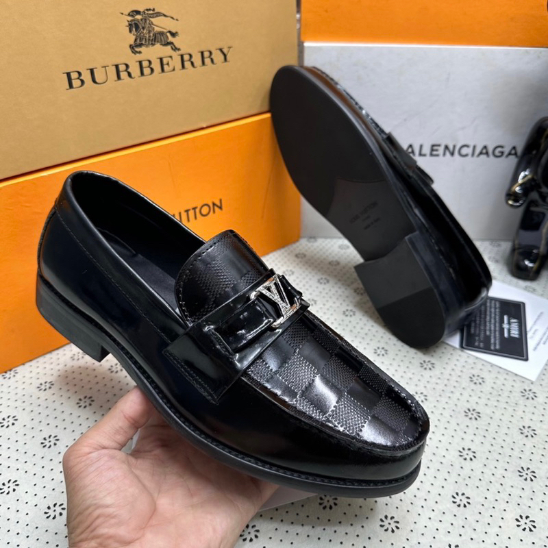 Giày LV da bóng đế phíp gỗ cao cấp hàng fullbox