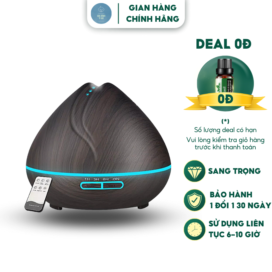 Máy xông tinh dầu phòng ngủ, máy phun sương, máy khuếch tán tinh dầu, HÌNH BÚP SEN cao cấp