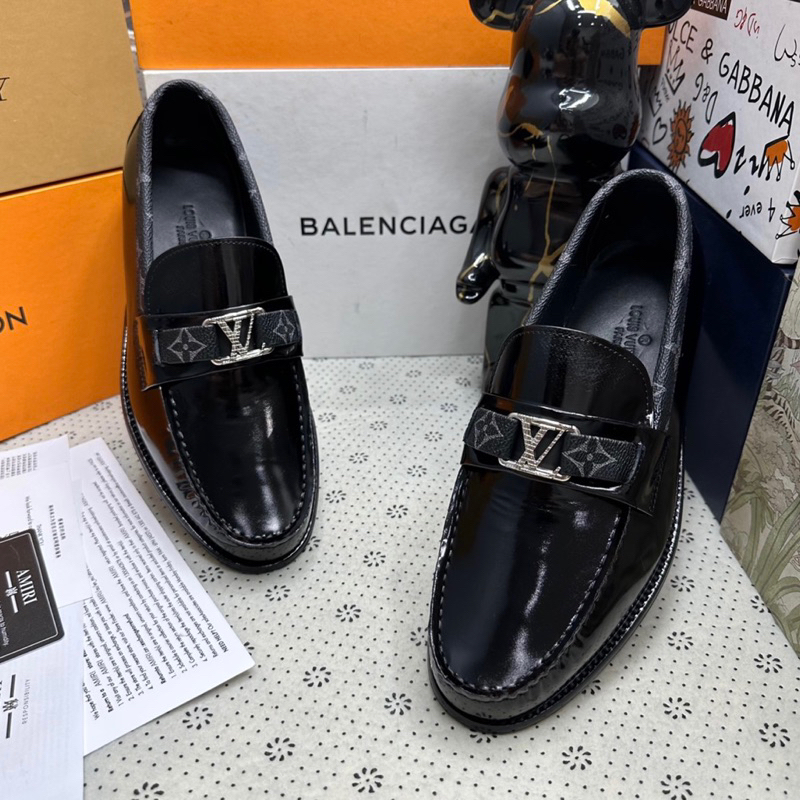 Giày LV da bóng đế phíp gỗ cao cấp hàng fullbox