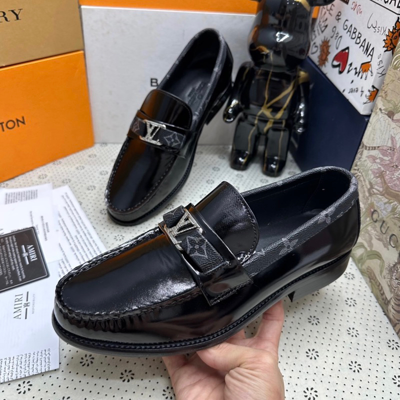 Giày LV da bóng đế phíp gỗ cao cấp hàng fullbox