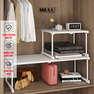 Kệ Chia Tầng Tủ Quần Áo, Kệ Chia Ngăn Tủ Quần Áo Bằng Nhựa Đa Năng, Thông Minh Điều Chỉnh Độ Dài Đến 88cm