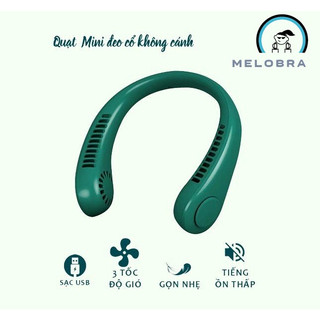 Quạt đeo cổ mini không cánh, quạt treo cổ 3 cấp độ gió, gió đa chiều
