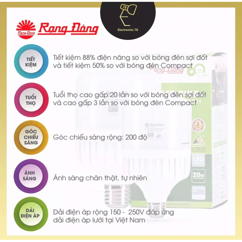 Bóng đèn 20w Rạng Đông