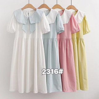 Đầm Kate Xòe Kiểu Cổ Áo Họa Tiết Lưng Thun Eo - Nhím Xù Shop