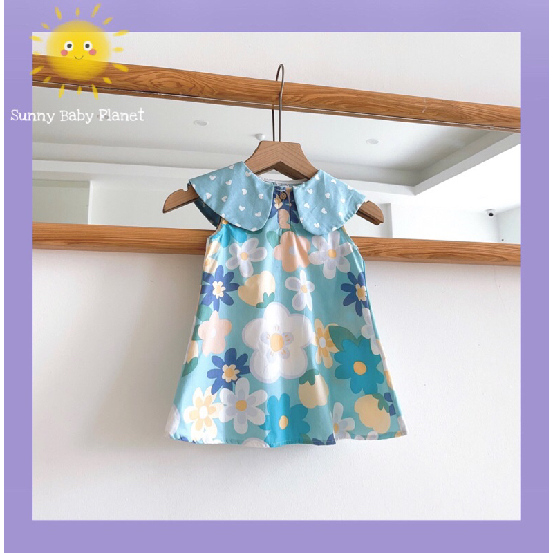 Váy bé gái Sunny váy thiết kế váy cotton cổ Peter Pan xinh xắn