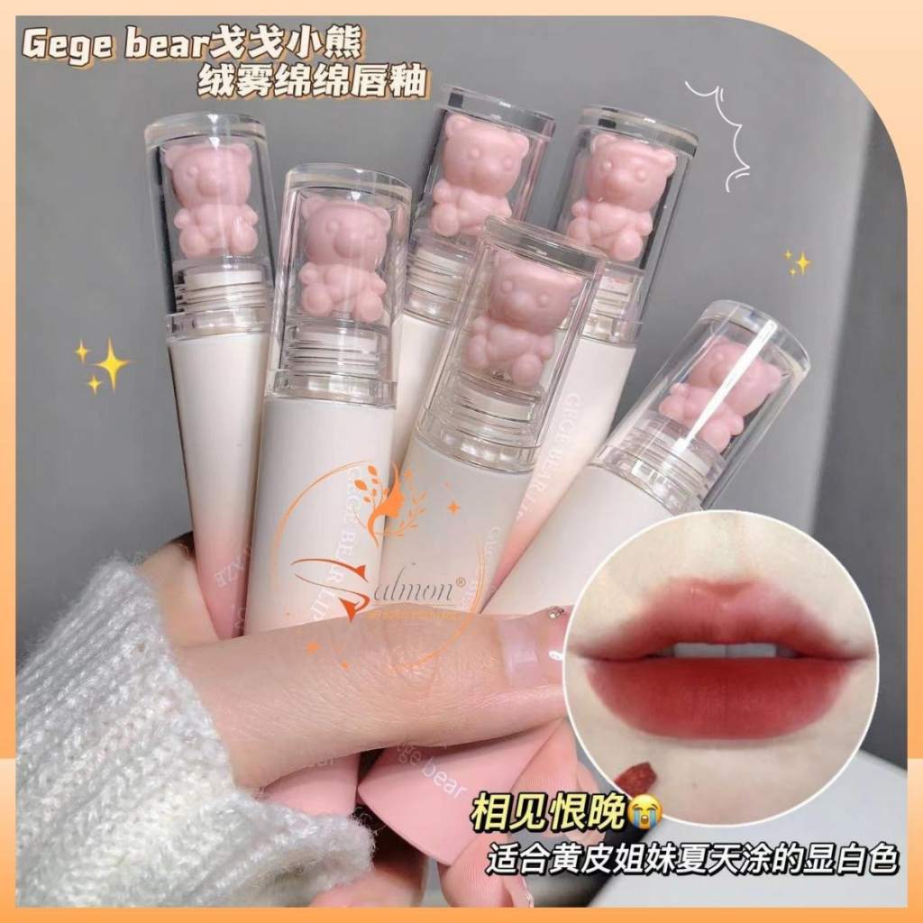 Son Kem Nhung Lì Gấu Hồng GEGE BEAR GX1049 Mềm Mướt, Lâu Trôi, Nội Địa Trung - Salmon Shop