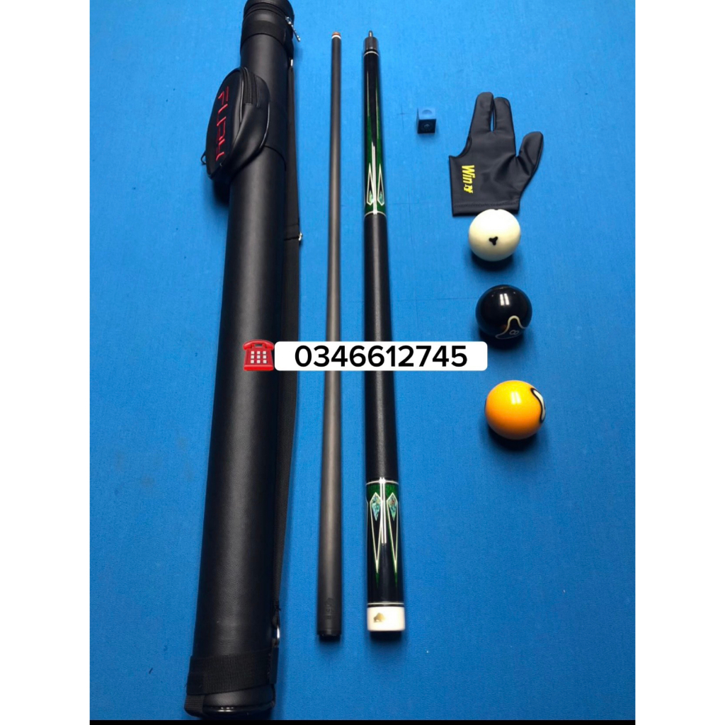 Combo Cơ bida Rhino gồm 1 chuôi Rhino+ 2 ngọn(1 ngọn Rhino full carbon+ 1 Ngọn mộc Rhino) (Tặng Đủ phụ kiện Bao Găng Lơ)