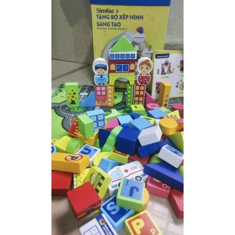 Bộ đồ chơi xếp hình khối gỗ Similac