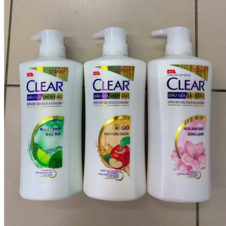 Dầu gội clear bạc hà, hoa anh đào, 48h sạch gàu ngứa và vi khuẩn 630g