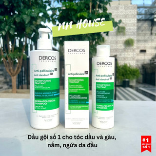  Dầu gội đầu Vichy Dercos Anti Dandruff tóc dầu bết gàu ngứa nấm da đầu dầu gội dưỡng tóc phục hồi tóc hư tổn shampoo 