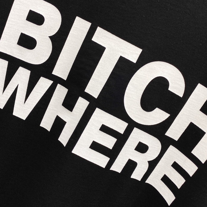 Áo Thun BITCH WHERE, Áo Phông Nam Nữ Cotton 100% Cổ Bo Zip Cao Cấp