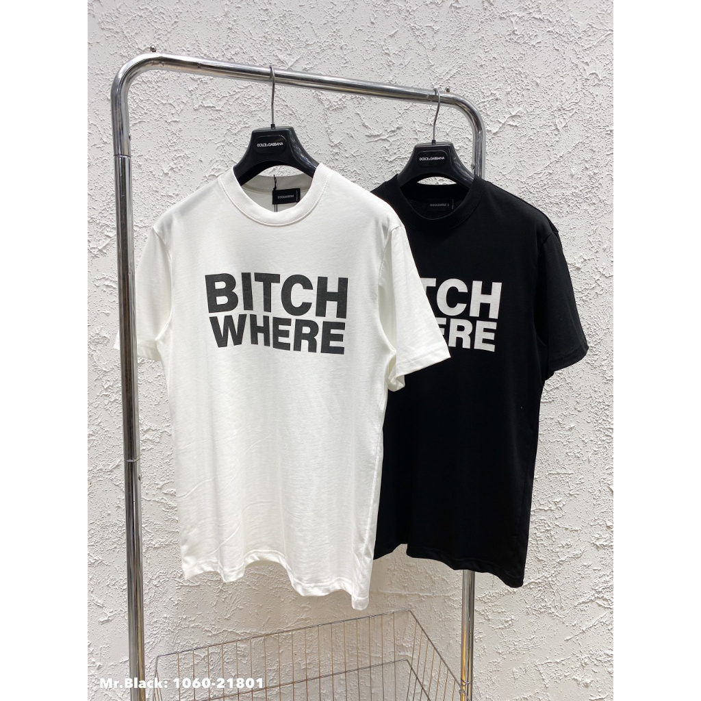 Áo Thun BITCH WHERE, Áo Phông Nam Nữ Cotton 100% Cổ Bo Zip Cao Cấp