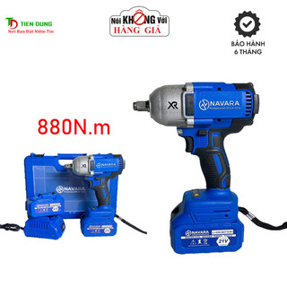 Máy siết bulong navara 21v không chổi than lực siết 880n.m chân pin phổ thông