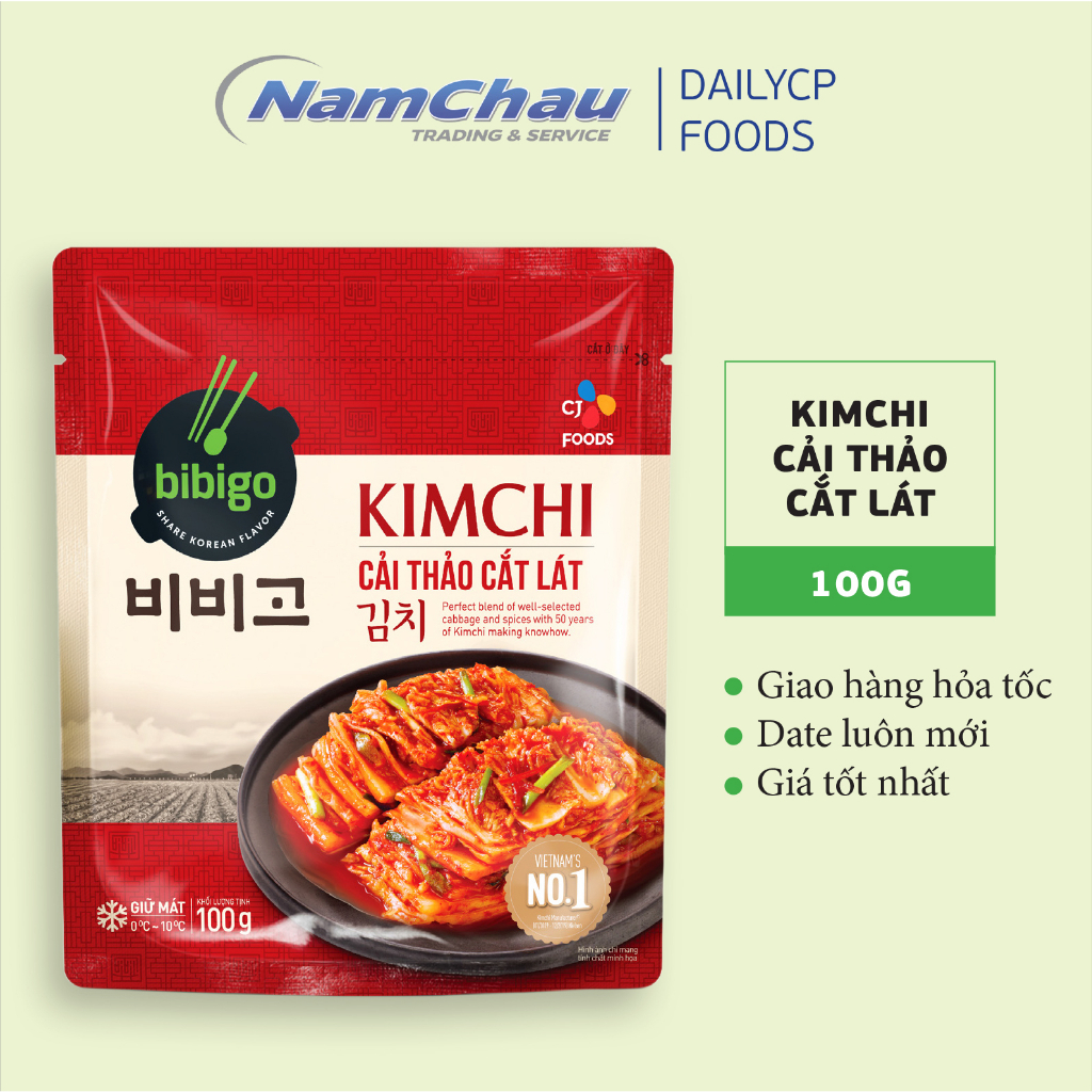 Kimchi cải thảo cắt lát Ông Kim's Bibigo (CJ Food) 100gr