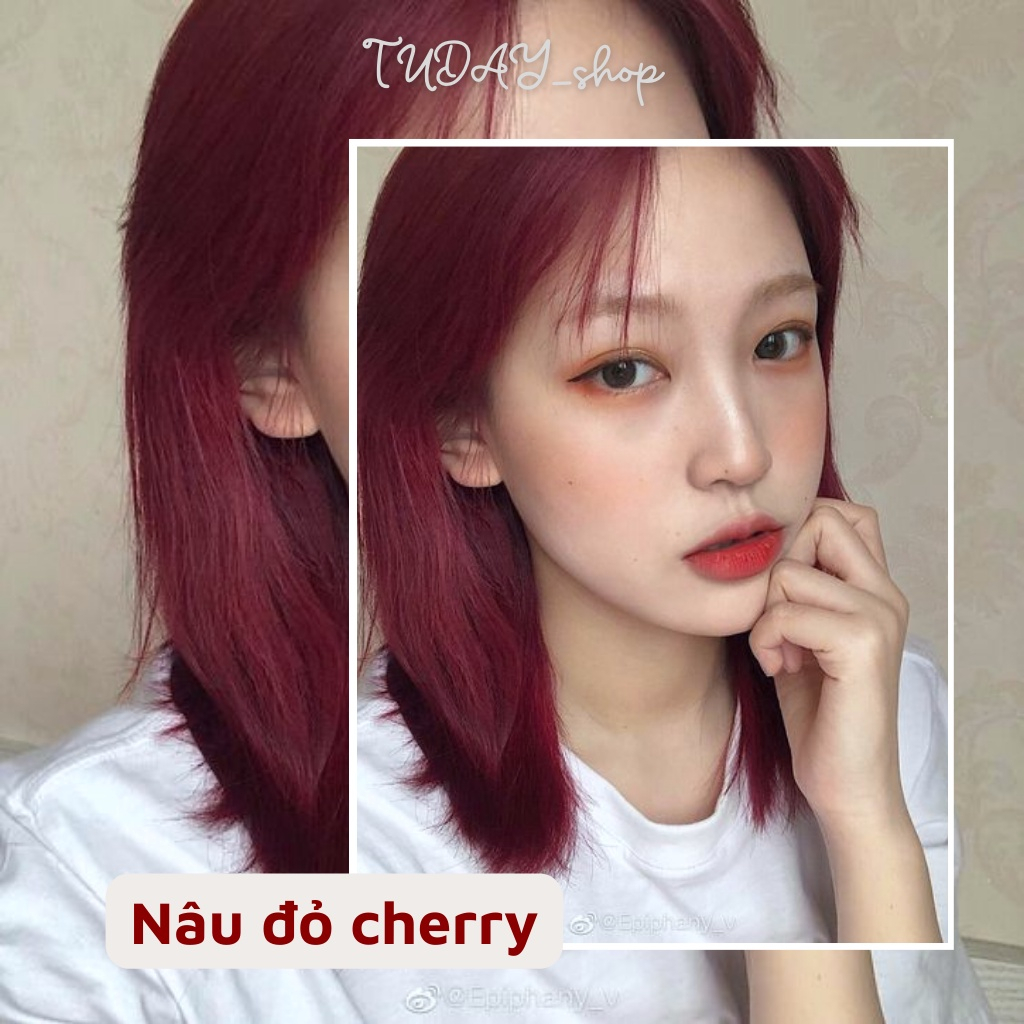 HOT 2023 Thuốc nhuộm tóc màu đỏ cherry . combo thuốc nhuộm tóc tại nhà