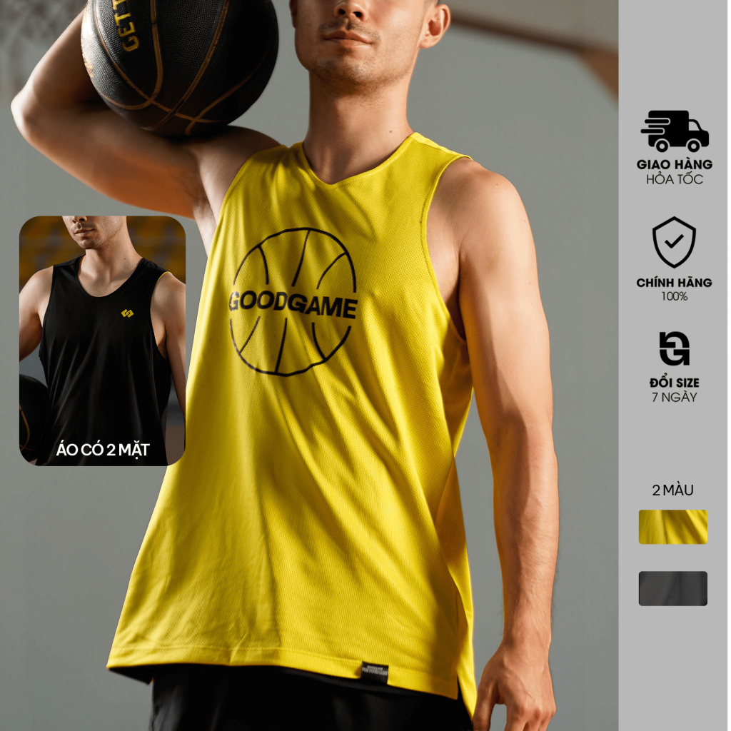 Áo Tanktop Nam Good Game 2 Mặt, Nhẹ Thoáng Chất Liệu Tái Chế