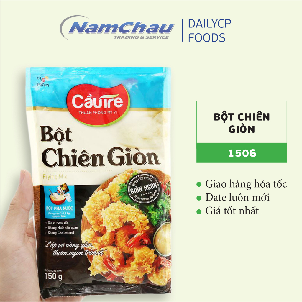 Bột chiên giòn CJ Foods (Cầu Tre) chế biến bánh bông lan, chuối chiên tiện lợi gói 150gr