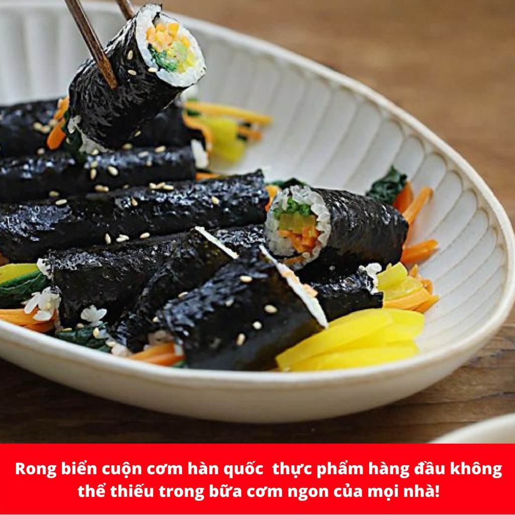 Rong biển nướng cuộn cơm Hàn Quốc Bibigo 10g/Rong biển cuộn kimbab CJ gói 5 lá - Ảnh 3