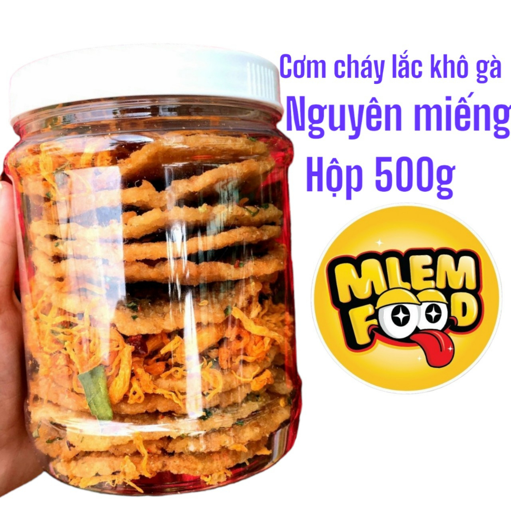 CƠM CHÁY LẮC KHÔ GÀ 500G NGUYÊN MIẾNG KHÔNG BỊ BỂ LOẶC ĐẶC BIỆT NHÀ Mlem Food.