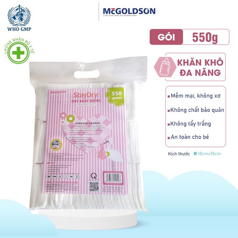 Khăn khô đa năng Staydry 550gr / Aiko 500gr - vệ sinh cho bé - Tẩy trang